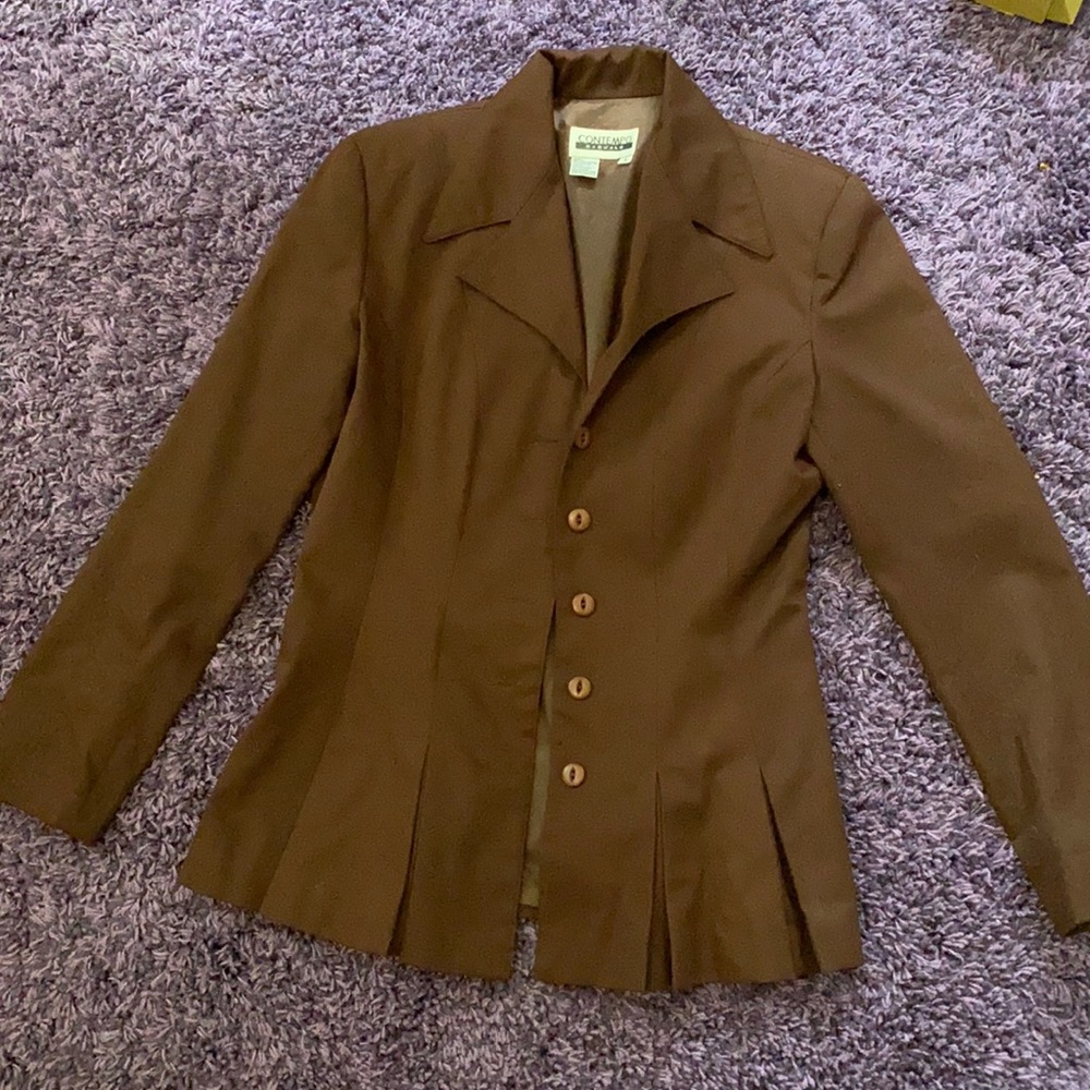Y2K 90’s brown blazer contempo casuals business